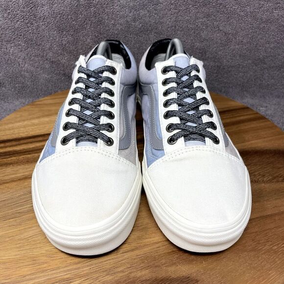 Vans Old Skool Classic White Marshmallow Blue Skate Shoe Sneaker Men's Size 10 - Picture 2 of 9